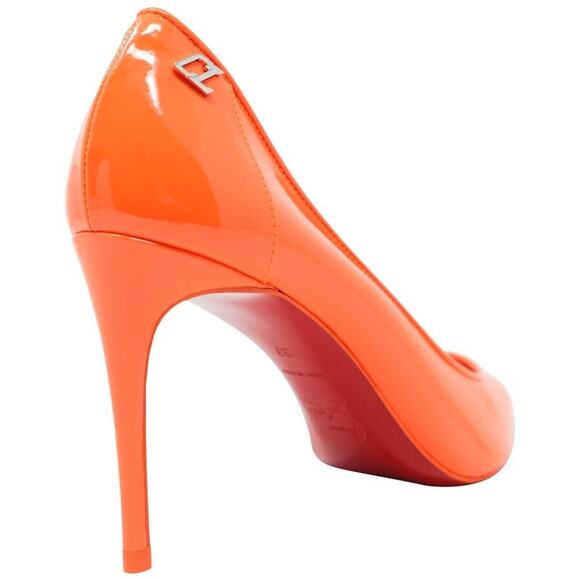 Christian Louboutin Sporty Kate 85 patent leather pointed toe pumps Orange 37.5 - Picture 3 of 7